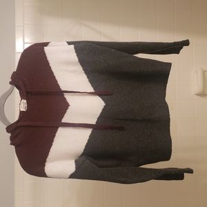 Dark red, white, and grey soft hoodie